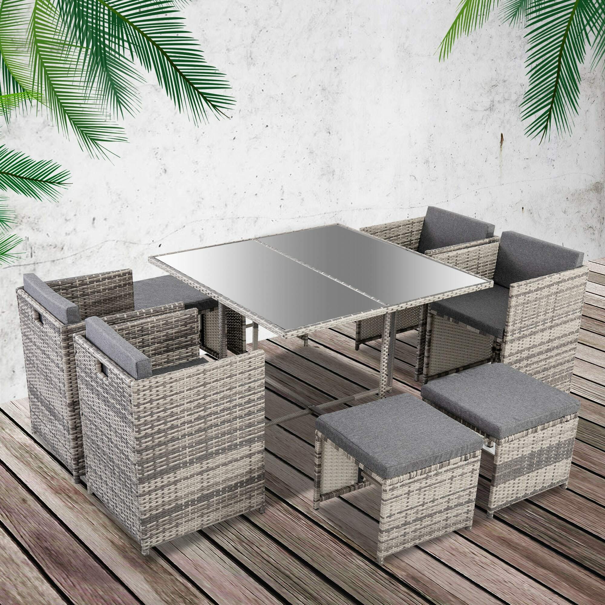 cheap rattan cube dining set