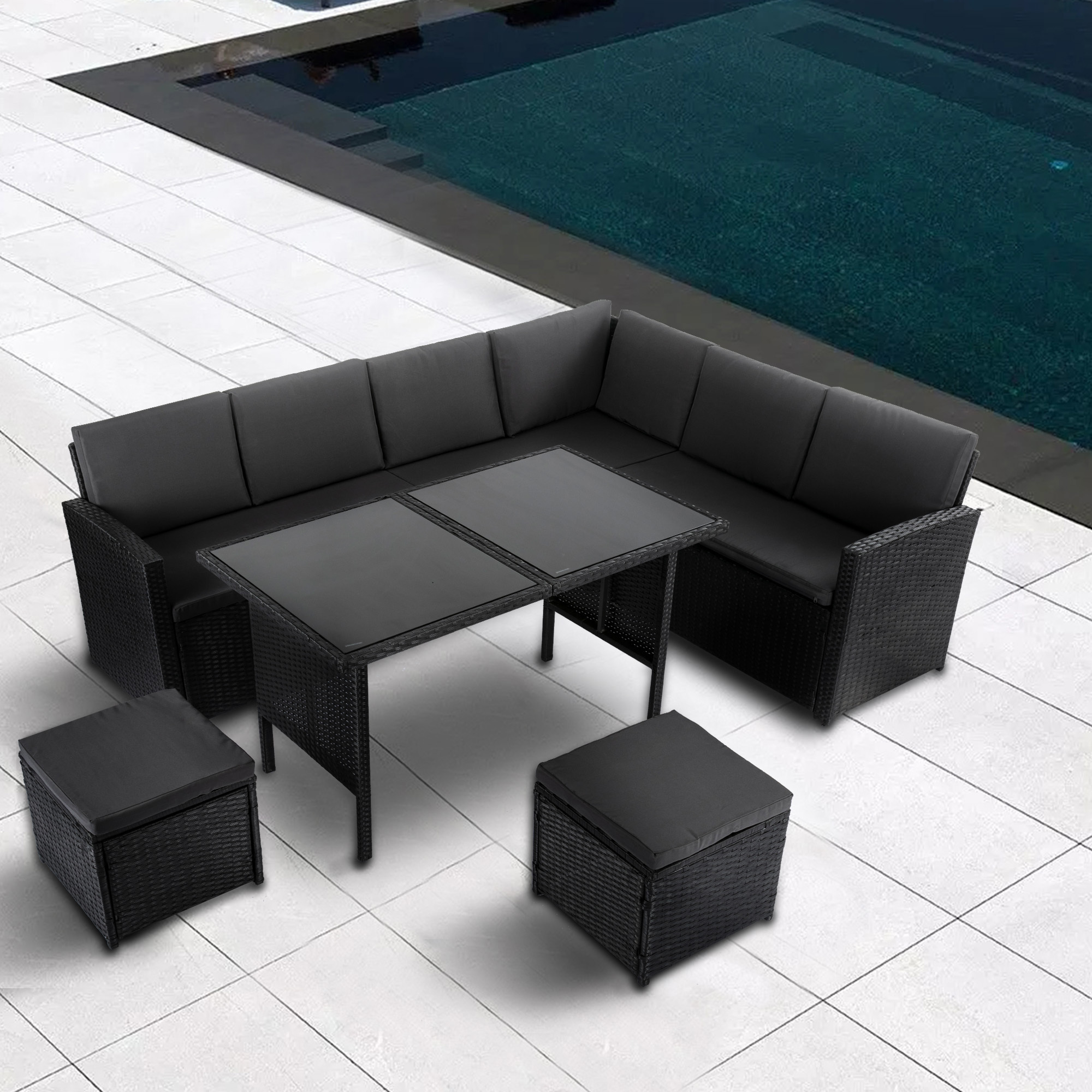 patio dining set with sectional