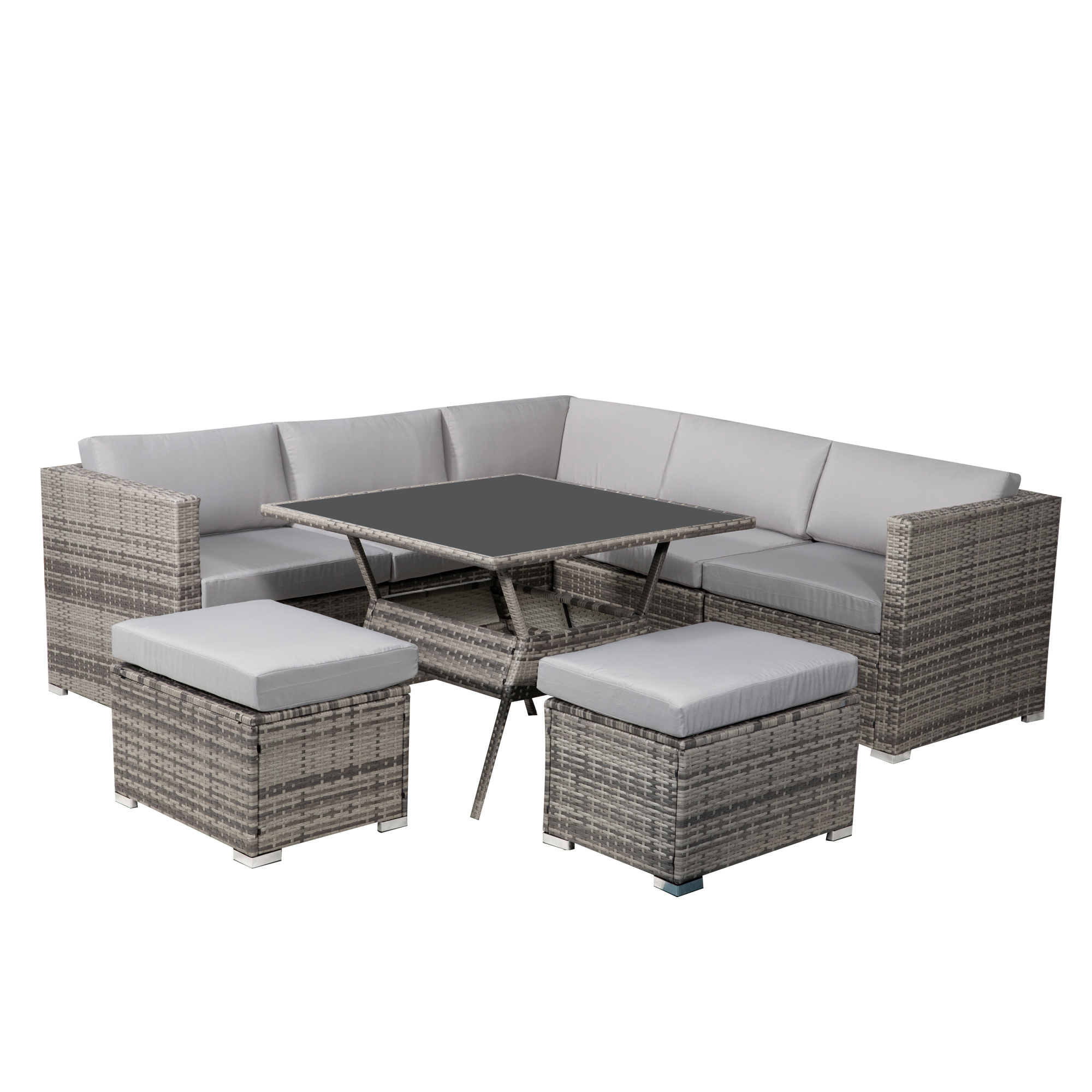 corner sofa grey rattan