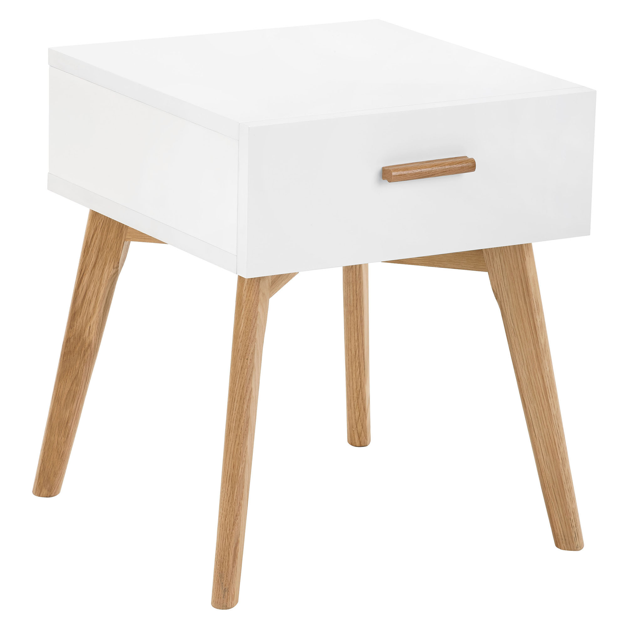 white scandi bedside table