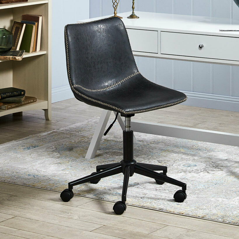 Loft 23 by Temple & Webster Black Phoenix Vintage-Style Office Chair