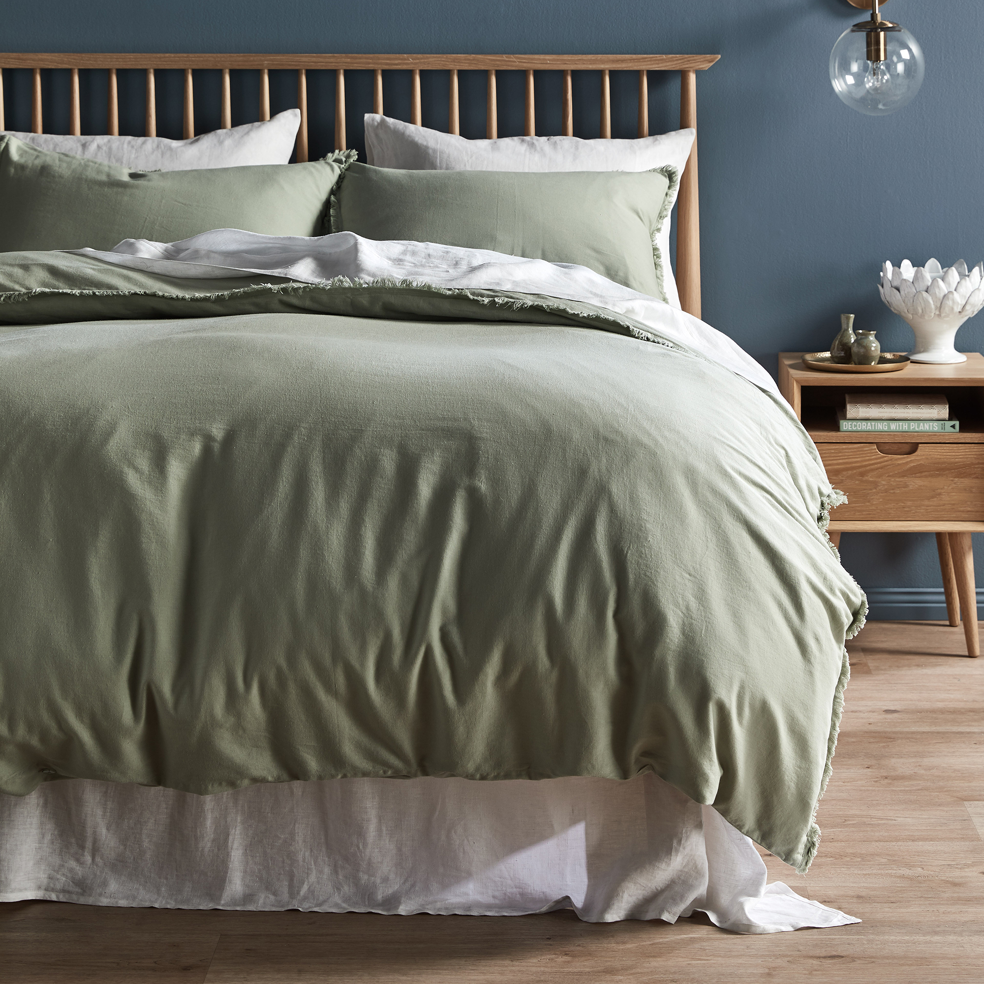 sage linen quilt cover set