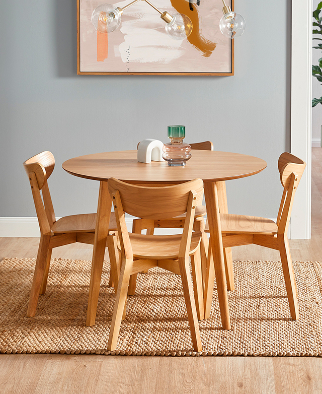 Temple & Webster Natural Larsen Round Wooden Dining Table