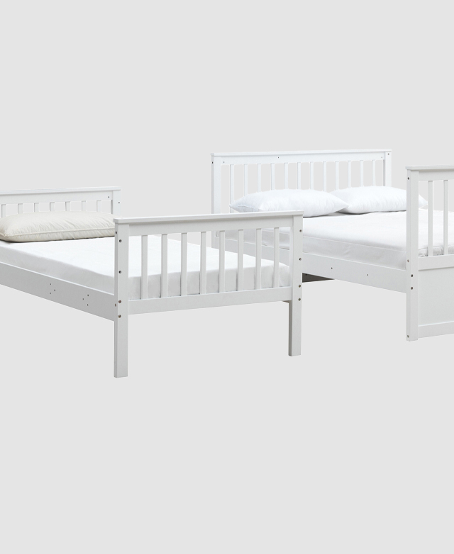 Double Bunk Bed With Trundle, White Seattle Single Over Double Bunk Bed With Trundle