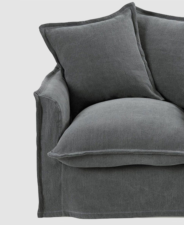 stone cumulus linen slipcover armchair