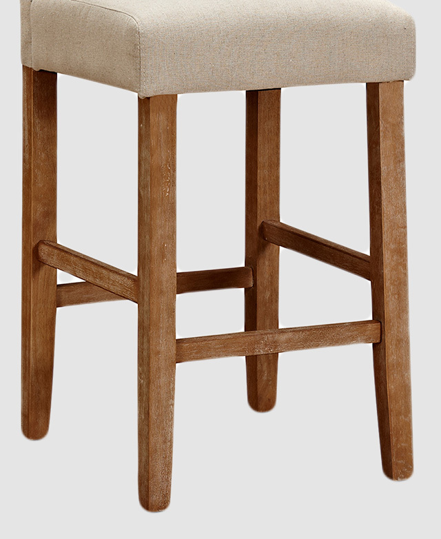 One set of legs is shown to be given a vintage look with a washed finish.