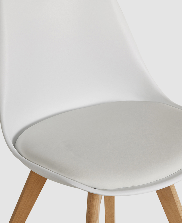 The seat is the focus, showing the padded, upholstered portion of the chair.