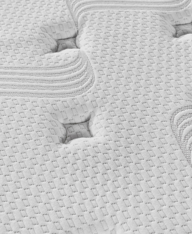 The top of the mattress displays all-over stitching detail.