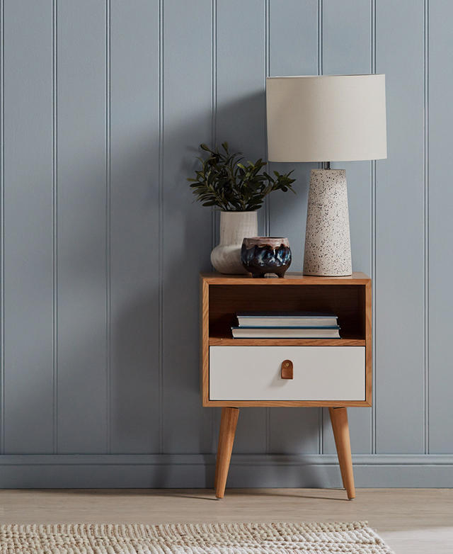 oak luna bedside table