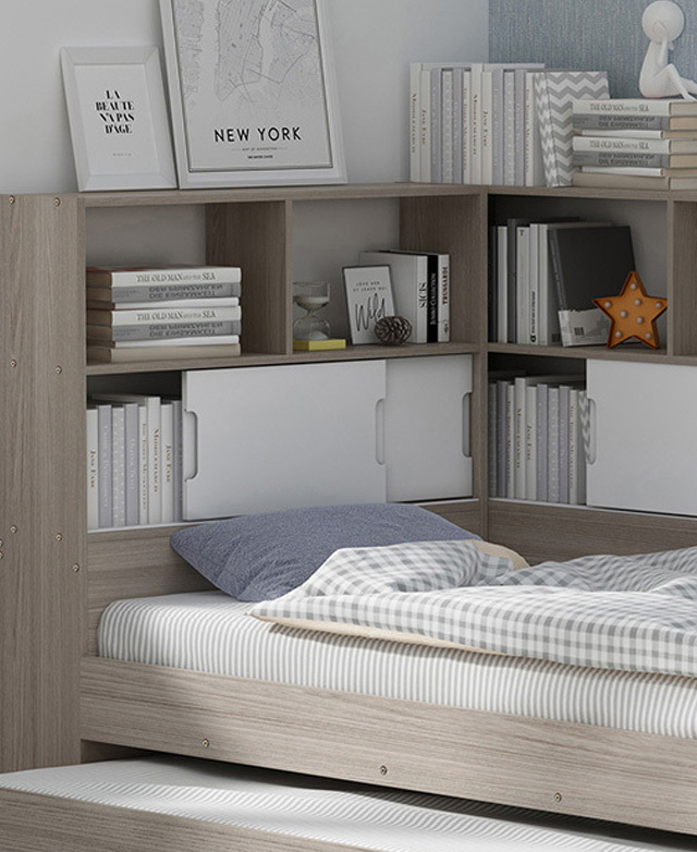 Gigi's Garden Quentin Storage Bed with Wall Bookcase Temple & ster