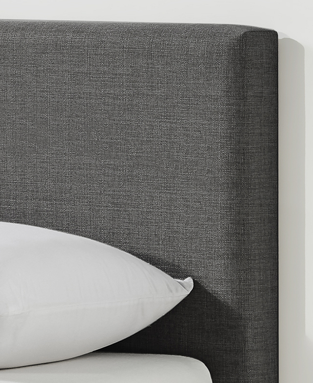 Studio Home Charcoal Laybell Fabric Bed with Headboard Temple & ster