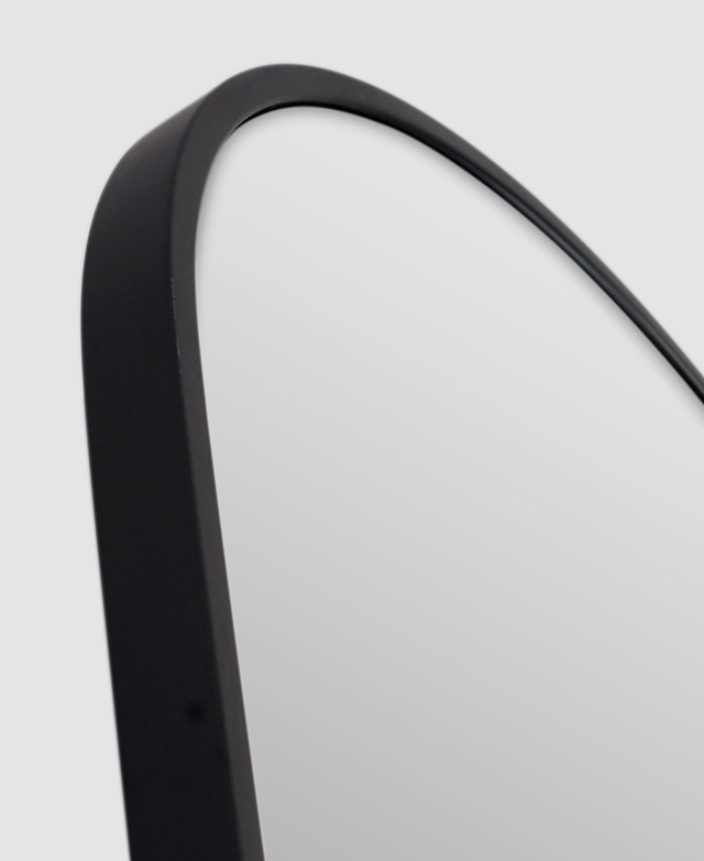 PrincipleArc Black Lani Arched Stainless Steel Leaner Mirror Temple