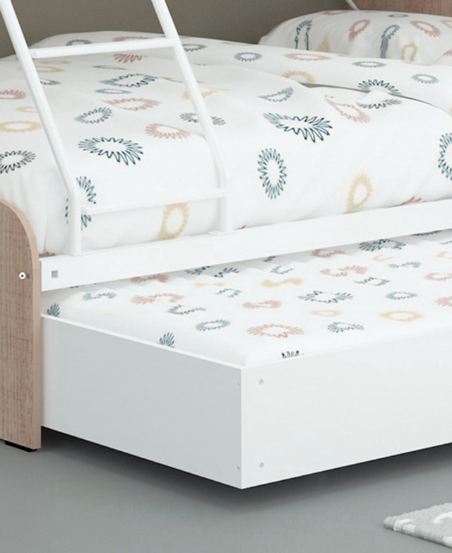 Gigi's Garden White Single Over Double Trio Bunk Bed with Shelves