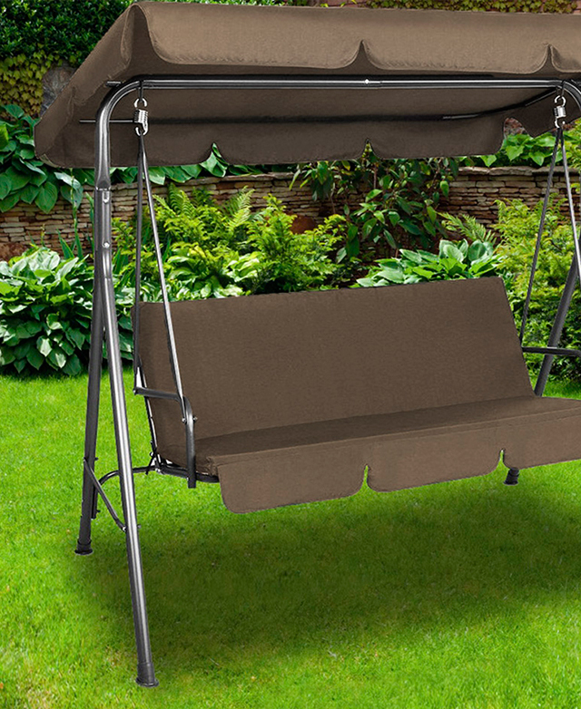 metal outdoor swing bench