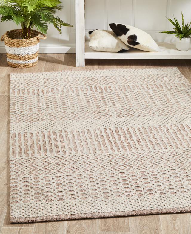 Network Peach & Natural Distressed Rug | Temple & Webster