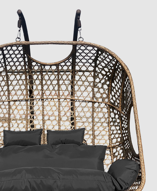 MilanoOutdoor 2 Seater Arcon Curved PE Rattan Outdoor Hanging Egg Chair