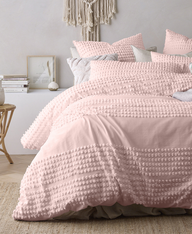 greta blush quilt cover set