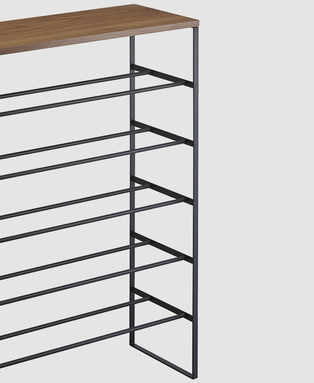 Yamazaki Tower 5 Tier Metal Wood Shoe Rack Temple Webster