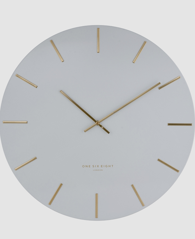 One-Six-Eight-London Luca Silent Sweep White Wall Clock 60cm **FREE DELIVERY** 