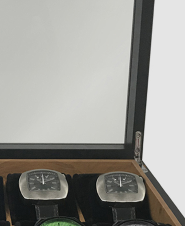 Urburn Birdseye Woodgrain Watch Box Temple & ster