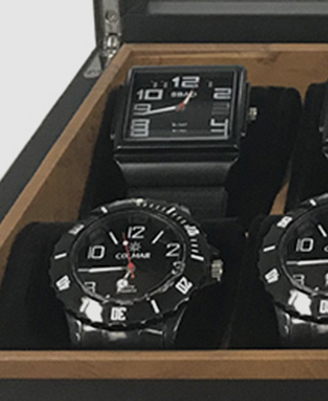 Urburn Birdseye Woodgrain Watch Box Temple & ster