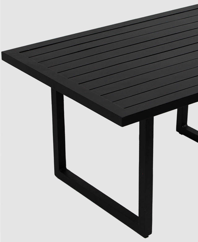 black aluminium outdoor table