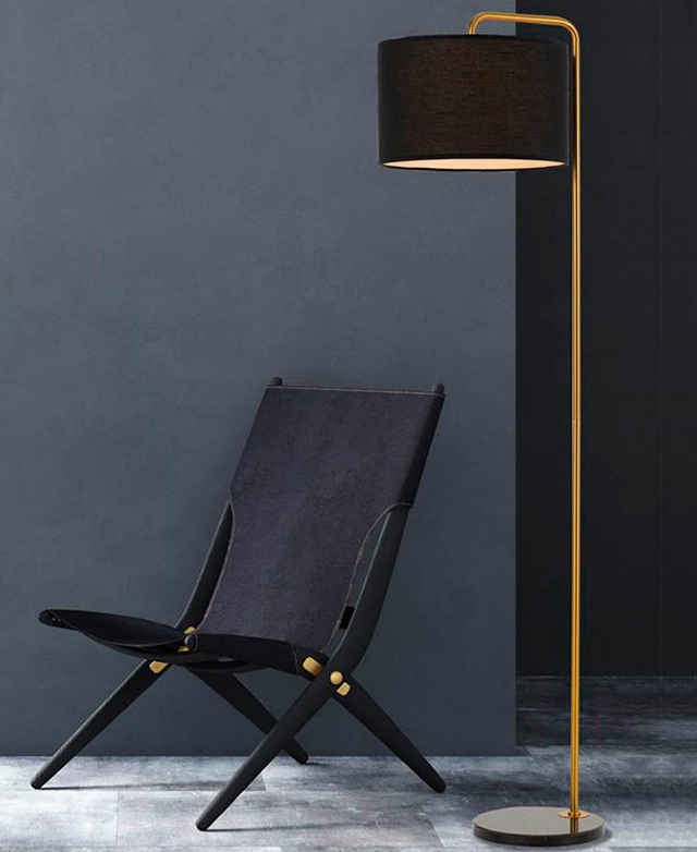 Black and gold on sale tall lamp