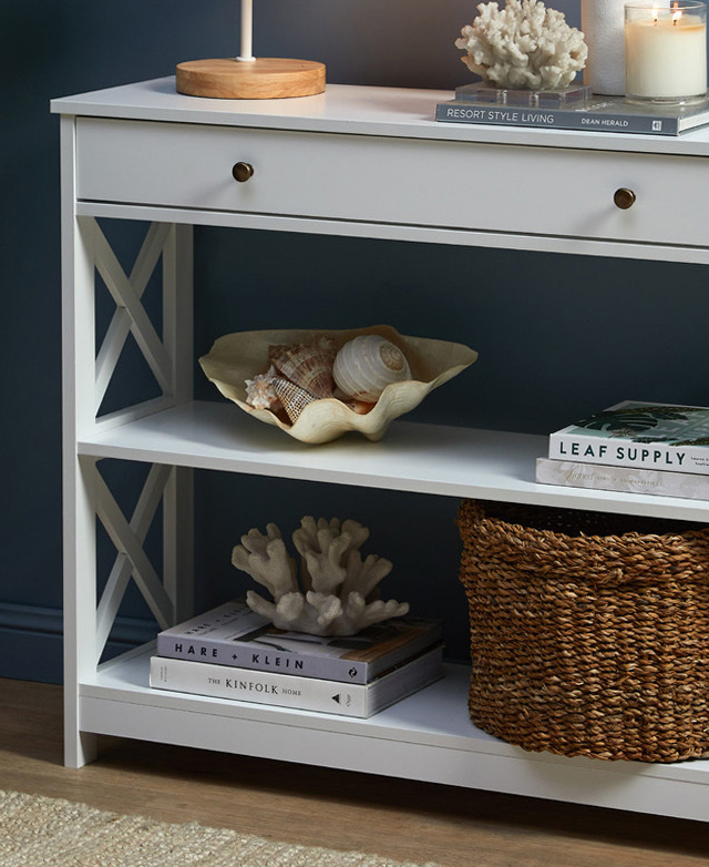 Temple Webster White Noosa Console Table with Drawer