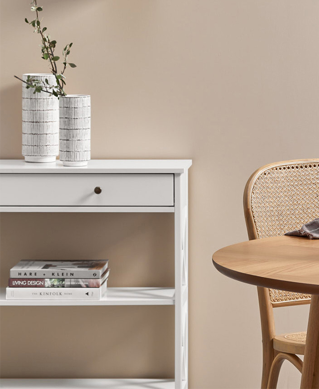 Temple & ster White Noosa Console Table with Drawer