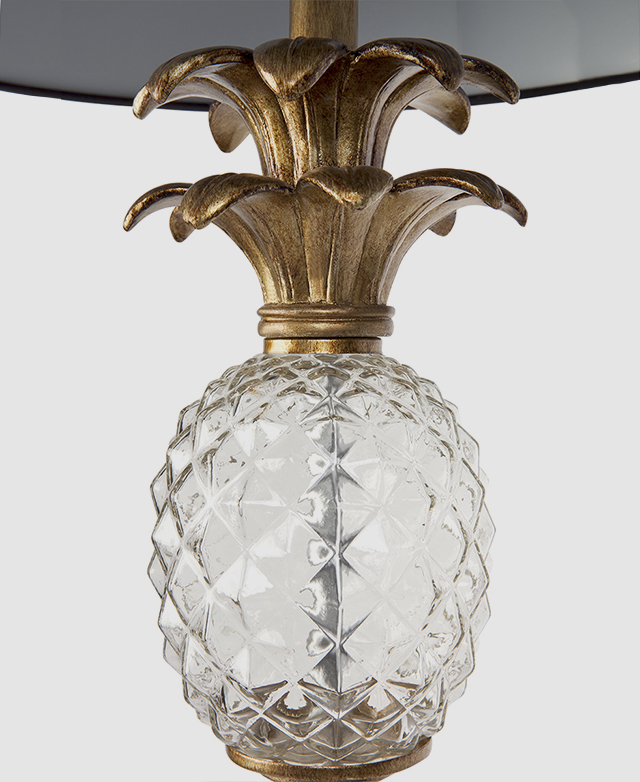 Glass pineapple accent