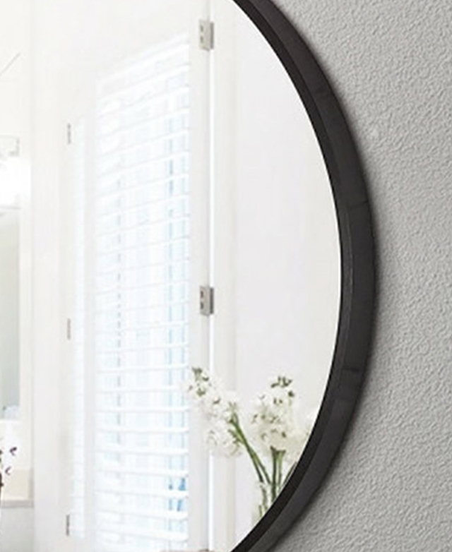 Expert Homewares Black Round Aluminium Wall Mirror With Brackets 