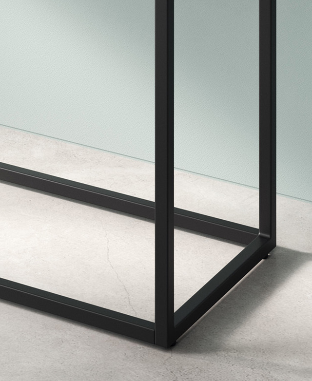 Powder-coated iron frame