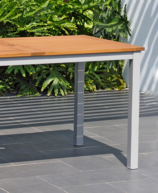 Temple & ster Natural Maui Eucalyptus Wood Outdoor Dining Table