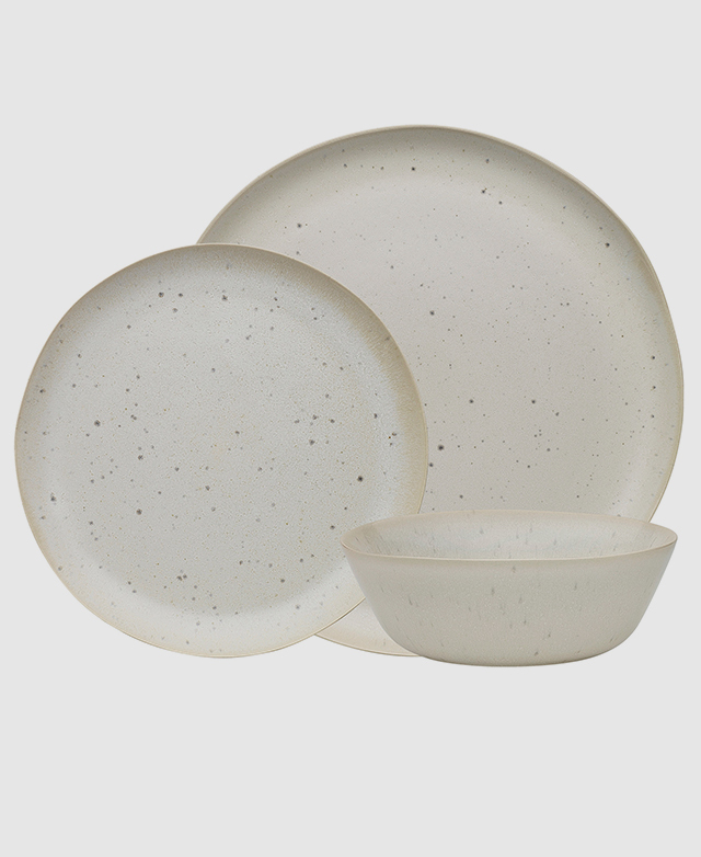 Ecology 12 Piece Linen Ecology Malta Stoneware Dinner Set Temple