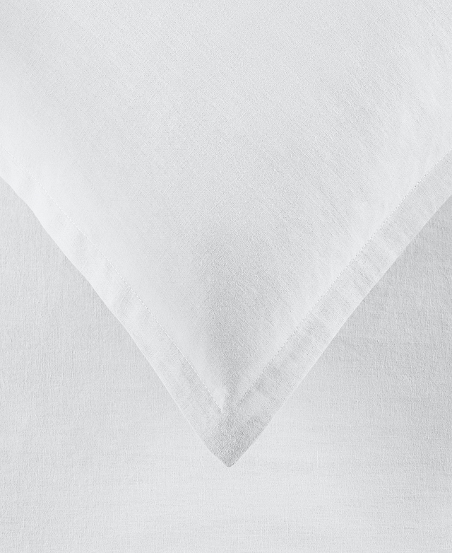 Bianca White Wellington Linen-Blend Quilt Cover Set | Temple & Webster