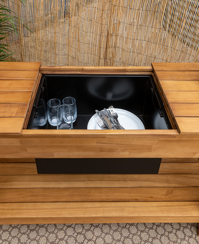 Hartman Malibu Wooden Outdoor Bar Table with Storage Temple & ster