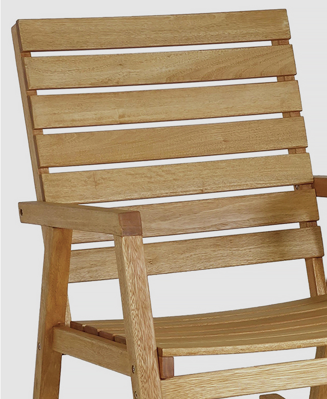 low wooden outdoor chairs