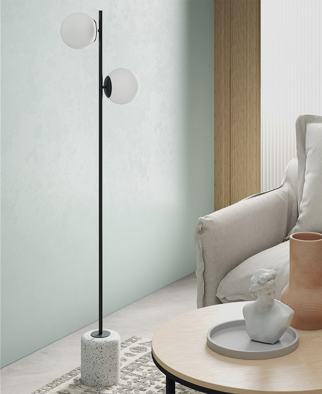 sphere stem floor lamp