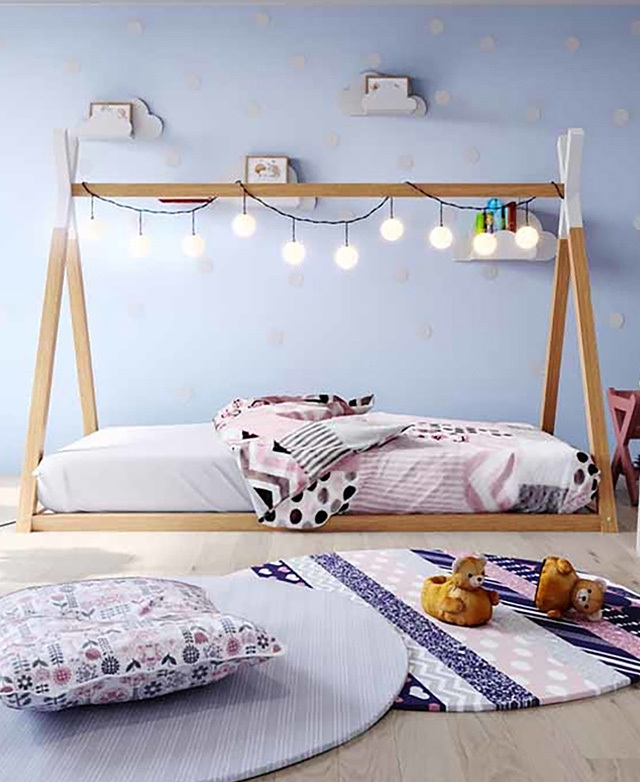 Marga Teepee Wooden Single Bed Frame 