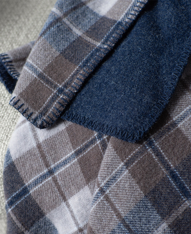 Onkaparinga Chequered Heirloom Australian Wool Reversible Blanket Temple & ster