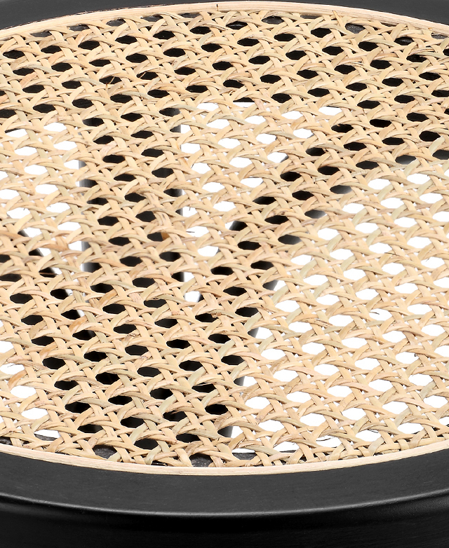 Close-up of the woven rattan seat base, which offers firm yet comfortable support and enhanced airflow. Close-up of the woven rattan seat base, which offers firm yet comfortable support and enhanced airflow.