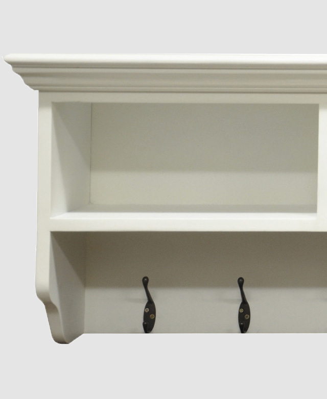 wall cabinet with coat hooks