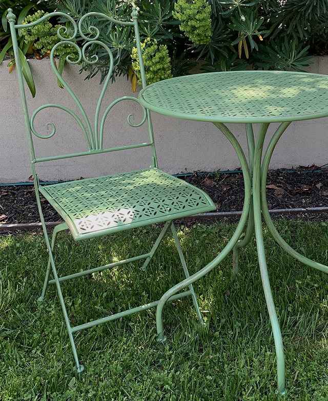 green bistro table set