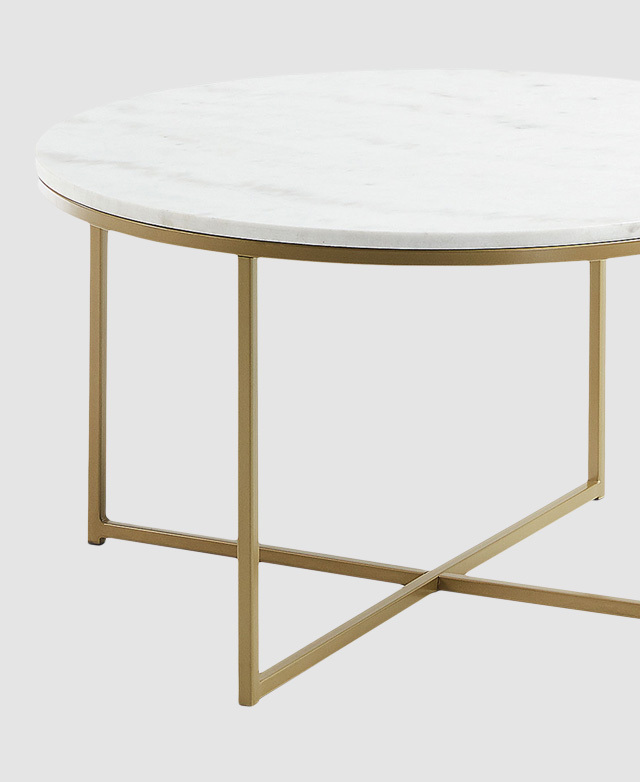 Linea Furniture Luxe Lara Metal & Marble Coffee Table | Temple & Webster