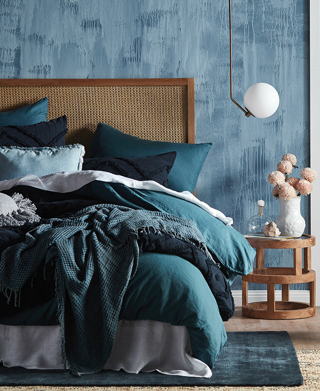 Temple & ster Daintree Oak & Rattan Queen Bedhead