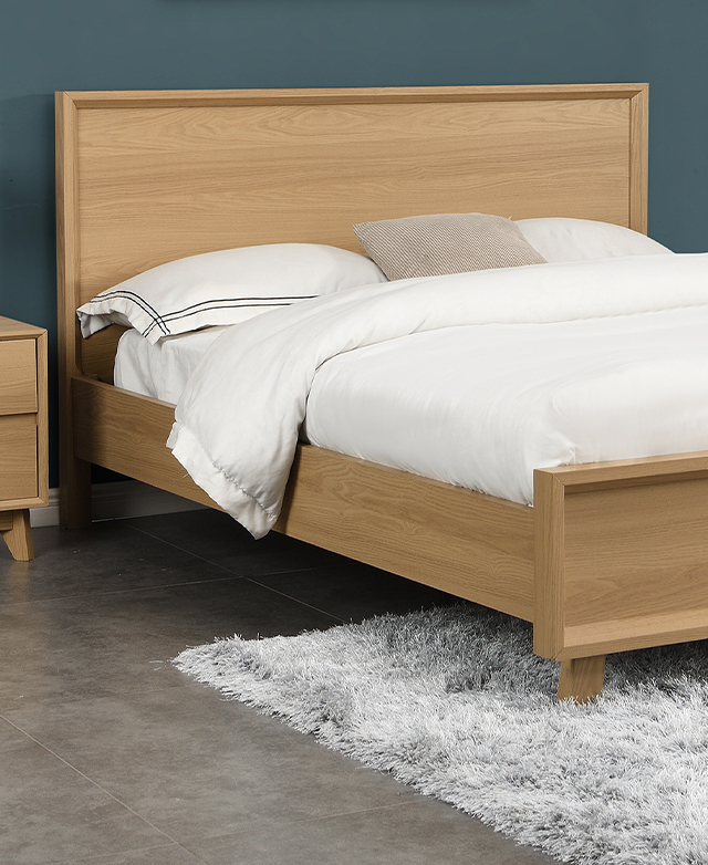 Core Living Natural Montano Queen Bed Temple & ster