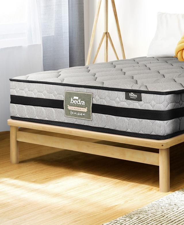 LivingFusion Ellisha Pine Wood Bed Base Temple & ster