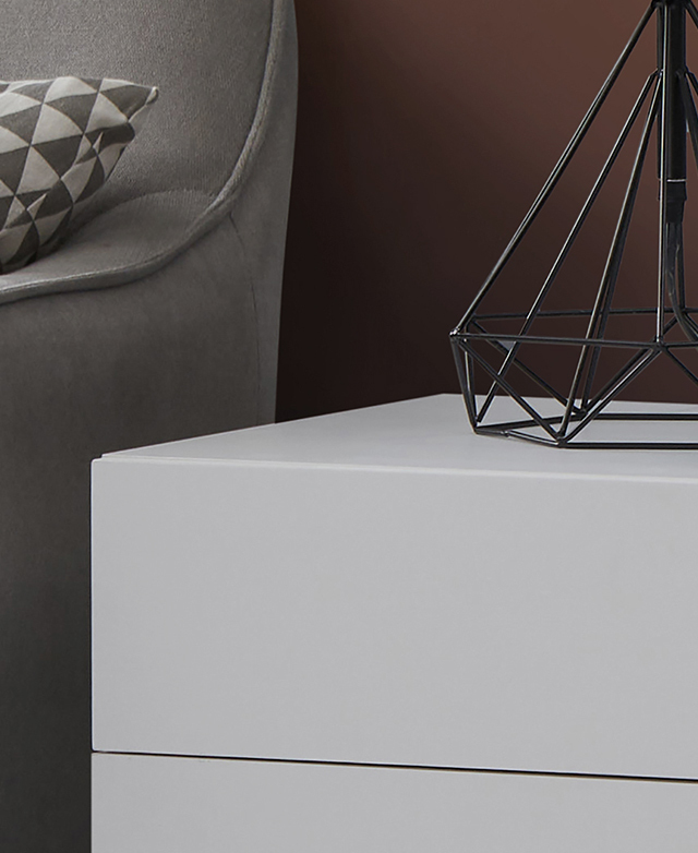 Core Living White Jeremy Bedside Table Temple & ster