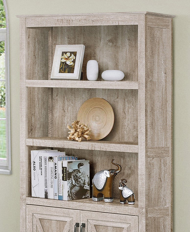 Three open shelves
