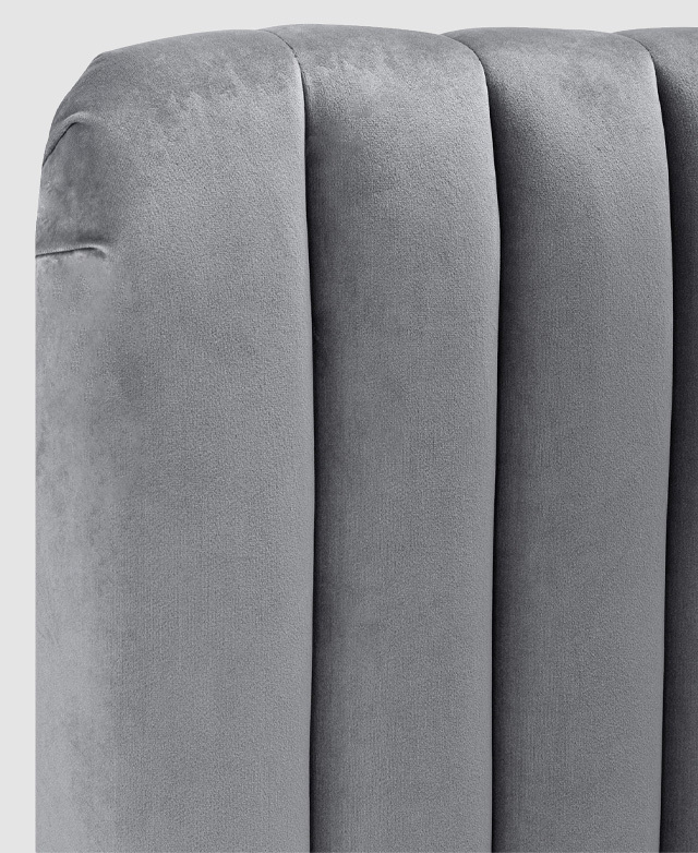 Temple & ster Grey Emily Velvet Bed